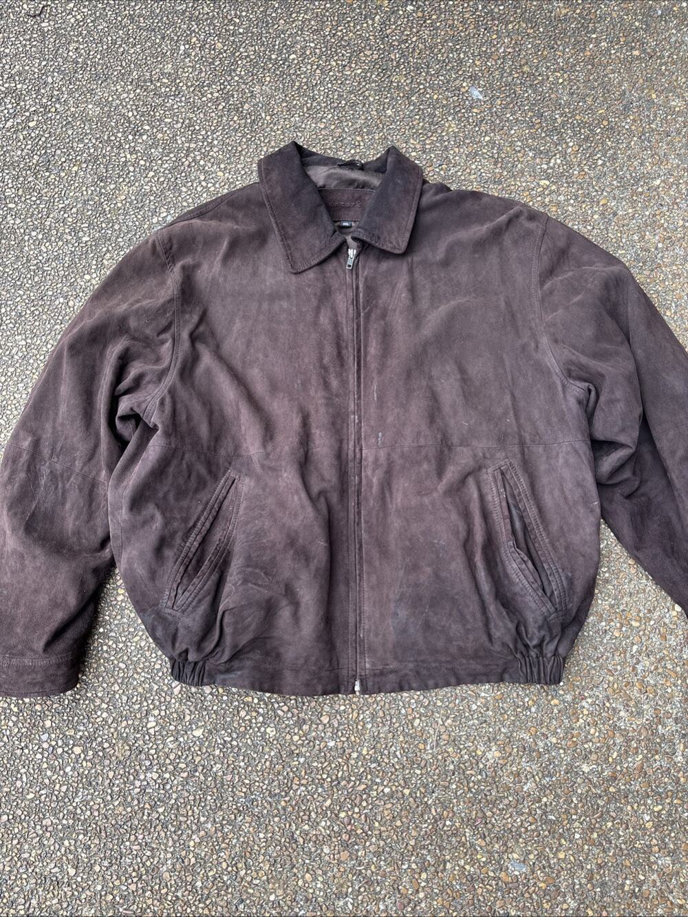 Men’s Suede Y2K Full Zip Jacket Encore 2XL